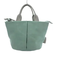 豊岡鞄 2way ハンドバッグ ショルダー スエードレザー 革 型押しロゴ 緑 グリーン /JS