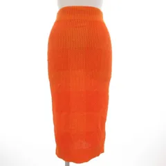 バーバリー ロンドン BURBERRY LONDON タグ付き メガチェック スカート メッシュ タイト イージー ロング ミモレ キュプラ XS オレンジ 8041348 /GV ■GY19