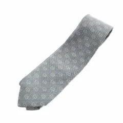 グッチ GUCCI ネクタイ レギュラータイ 絹 シルク ロゴ 総柄 グレー ■GY11 /MQ ■OH