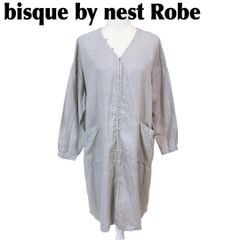 美品】nest Robe 前開き長袖シャツワンピース 麻100％ - メルカリ