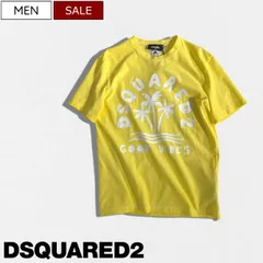 【定価50,600円(税込)】DSQUARED2 ディースクエアード 美しいカラーリングとデザインが大人のラグジュアリーカジュアルを演出する GOOD VIBES ブランドロゴ入りクルーネックTシャツ  ティーシャツ 半袖 S71GD1386 イエロー  メン