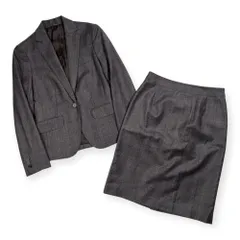 THE SUIT COMPANY she REDA SUPER110's チェック スカート スーツ サイズ (上)38 / (下)40 /グレー系/レディース