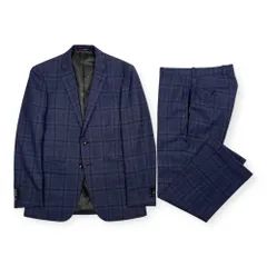 ORIHICA オリヒカ チェック セットアップ スーツ テーラード 裾ダブル スラックス サイズ 92-76-170 Y5 /ネイビー