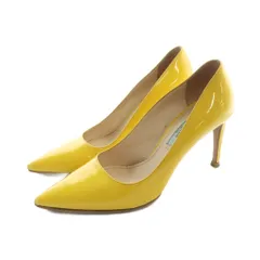 プラダ PRADA パンプス ハイヒール ロゴ ポインテッドトゥ エナメル 36.5 23.5cm 黄 イエロー ■GY11 /MQ