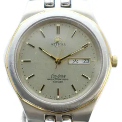 シチズン CITIZEN ATTESA アテッサ 腕時計 ウォッチ エコドライブ チタン デイデイト カレンダー付き シルバー色 ■GY11 /MQ