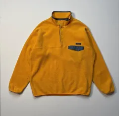 USA patagonia Synchilla（シンチラ） L エル Yellow スナップTシャツ