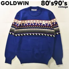 80s90sヴィンテージ ゴールドウィン フェアアイル柄 ニット セーター L♪