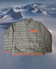 (XL)パタゴニア オレンジ ベージュ ダウン ジャケット