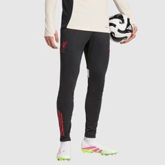 [무료 배송 · 익명 배송] adidas 아디다스 리버풀 25/26 트레이닝 팬츠 블랙 블랙 슬림 피트 폴리 에스테르 연습용 윈드 브레이커 신품 정품