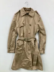 DIESEL ディーゼル トレンチコート ベージュ コットン 無地 ワンポイント ブランドロゴ ミドル丈 フードなし