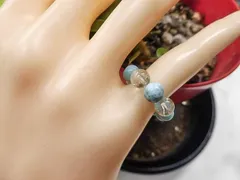 天然石 ラリマーリング 5号前後 　　261221136