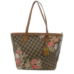 ローレンラルフローレン LAUREN RALPH LAUREN トートバッグ 花柄 PVC 総柄 茶 ブラウン /JS ■GY18