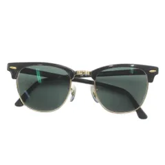 レイバン RAY BAN クラブマスター CLUBMASTER 眼鏡 サングラス 度入り セルフレーム ハーフリム カラーレンズ ロゴ 49□21 黒 ブラック ゴールド色 RB3016 W0365 /XZ ■GY18