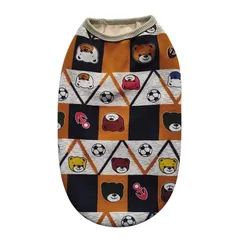 【新品】 RIOSTUDIO 犬服 秋 冬 (S?6XL) 犬の服 可愛い キャラクタータンクトップ 裏起毛 暖かい 猫服 防寒 ドッグウェア ペット服 ワンコ服 小型犬 中型犬 大型犬(熊ちゃんサッカー×ブラウン,3XL) 1