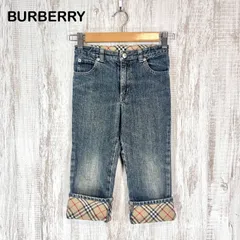 BURBERRY LONDON バーバリーロンドン ノバチェック ロールアップ デニム パンツ ブルー キッズのサムネイル