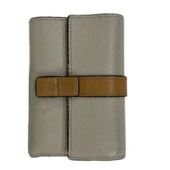 LOEWE(ロエベ) 3つ折り財布 スモールバーティカルウォレット グレーベージュ×ブラウン