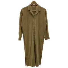 FORK & SPOON URBAN RESEARCH DOORS　シャツワンピース　長袖　ロング丈　オープンカラー　サイドポケット　無地　古着　/2408