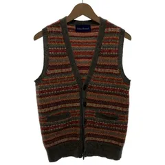 URBAN RESEARCH　ベスト　ニット　Vネック　フルボタン　総柄　ボーダー　古着　/1585