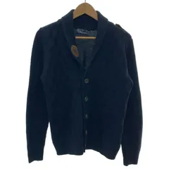 POLO by RALPH LAUREN　カーディガンセーター　長袖　ニット　ショールカラー　フルボタン　ワンポイント　スモールポニー　刺しゅう　エルボーパッチ　古着　/1603
