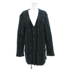 ミッソーニ MISSONI カーディガン ニット ストライプ 総柄 Vネック モヘヤ混 マルチカラー /JS
