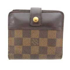 ルイヴィトン LOUIS VUITTON M61668 ダミエ コンパクト ジップ 二つ折り 財布 PVC 茶 ブラウン エベヌ /UO ■GY18