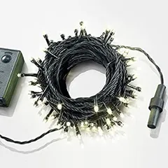 【中古-非常に良い】 イルミネーション ライト LED 100球 ストレートタイプ 10m メモリー 機能 内蔵 コントローラー 付 カラー シャンパン ホワイト 10連結 可能タ