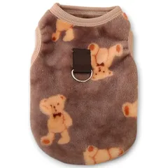 【新品】 RIOSTUDIO 犬服 秋冬 XS～XXL 犬の服 Dカン付き 犬 猫 ドッグウェア タンクトップ ペット服 秋冬 熊ちゃん モコモコ ふわふわフリースベスト 防寒 暖かい 猫服 チワワ服 トイプードル服 ペット用品 脱毛保護 お散歩 お出かけ 0