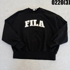 M FILA フィラ オーバーサイズ ブラック スウェット Tシャツ 0220(3)