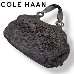 【美品】COLE HAAN コールハーン 編み込み レザー トートバッグ ブラウン 茶 ハンドバッグ 大容量 イントレチャート マクラメデザイン 上品 フォーマル カジュアル 仕事 おしゃれ ブランド カバン 鞄 希少 袋付 2602063AP