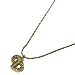 DIOR/ChristianDior(ディオール/クリスチャンディオール) ネックレス - ゴールド×クリア CDモチーフ