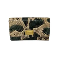 FENDI(フェンディ) 長財布美品  ピーカブー 8M0308 ベージュ×グリーン×ブラウン