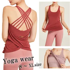 【Sサイズ】【SALE】ヨガウェア トップス ヨガ タンクトップ カップ付き レディース かわいい おしゃれ ホットヨガ タンクトップ 吸汗速乾 軽量 ストレッチ ヨガウエア