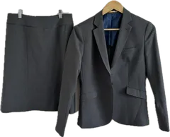  【美品】ORIHICA RHYMEオリヒカ　スカートセットアップ　スーツ上下セット　グレー　レディース　Lサイズ【Z1794】