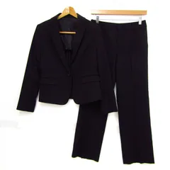 コムサイズム スーツ セットアップ 上下セット ジャケット パンツ ストライプ柄 レディース Mサイズ ブラック COMME CA ISM 【中古】
