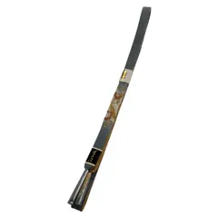 【美品】 帯締め 優品 フォーマル 草花 金糸 青灰色 正絹 和装小物  【中古】