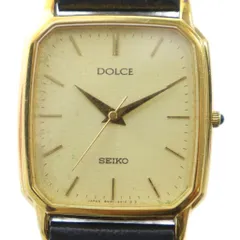 セイコー SEIKO 8N41-5160 DOLCE ドルチェ 腕時計 ウォッチ クォーツ スクエア レザーベルト ゴールド色 ■GY18 /MQ