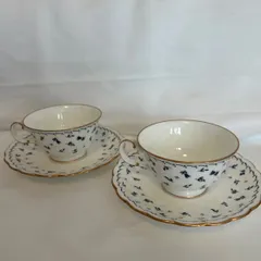 【未使用保管品】ノリタケ　スタジオコレクション　ボーンチャイナ　カップ&ソーサー2客セット　T-4