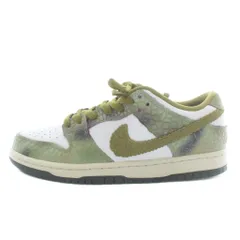 ナイキ エスビー NIKE SB × アレクシスサブローン Alexis Sablone Dunk Low Pro White and Pacific Moss スニーカー レザー ローカット US7.5 25.5㎝ カーキ 白 HJ3386-300