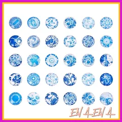 PH PandaHallミックス 約200個セット 図案付き ガラス カボション ラウンド ビーズ クリスタル スクエア ドーム 拡大レンズ効果 DIY ジュエリー用 カラフル 12x4mm 1
