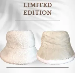 未使用 レディース バケットハット リバーシブル コーデュロイ/ボア フリーサイズ