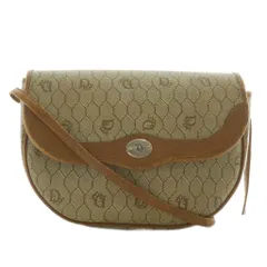 クリスチャンディオール Christian Dior ヴィンテージ ハニカム柄 ショルダー バッグ PVC レザー 総柄 ベージュ 茶 ブラウン /XZ ■OH ■GY11