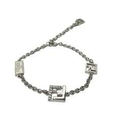 FENDI(フェンディ) ブレスレット美品  フォーエバー FFロゴ パヴェ クリスタル チェーン シルバー