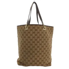 グッチ GUCCI トートバッグ GGキャンバス レザーハンドル ロゴ 総柄 茶 ブラウン /JS ■GY18