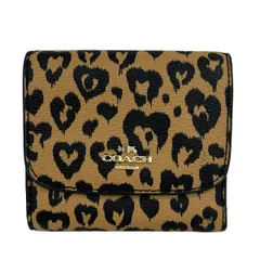 COACH(コーチ) 3つ折り財布 - ライトブラウン×黒 レザー