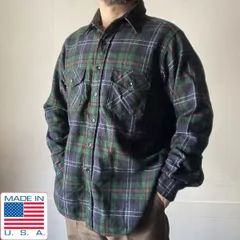 美品 80s 紺タグ USA製 Woolrich チェック柄 ウール シャツ XL ウールリッチ アメリカ製 大きいサイズ ビンテージ D153-14-0012ZV