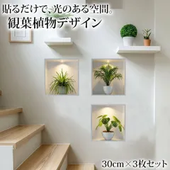 ウォールステッカー 壁紙シール 観葉植物 リーフ グリーン 北欧 インテリア 壁飾り 貼ってはがせる 賃貸OK 防水 トイレ リビング 子供部屋 寝室 DIY 模様替え 3枚セット