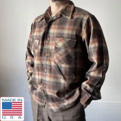 70s USA製 PENDLETON チェック柄 ボードシャツ XL ペンドルトン ウール シャツ アメリカ製 ビンテージ D153-14-0013ZT