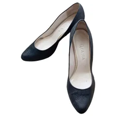  DIANA ダイアナ　グリッターパンプス　黒　ブラック　レディース　24.5cm 24 1/2  セレモニー　お祝い　フォーマル　人気定番【Z1781】