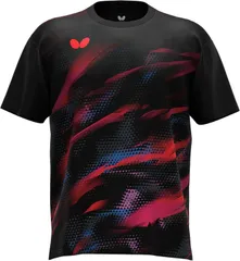 バタフライ Butterfly 卓球 アドロス Tシャツ 半袖 トップス ウエア メンズ レディース 男性 女性 吸水 速乾 伸縮 トレーニング 部活動 クラブ サークル 練習 合宿 移動着 オフ着  47420 278 ブラック