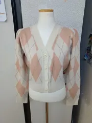 アーガイル クロップド カーディガン